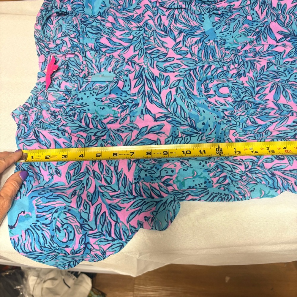 Lilly Pulitzer Zadie top featuring short flutter sleeves and a peplum silhouette - Picture 7 of 9